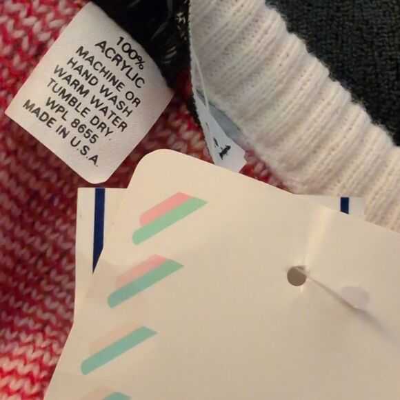 Women's Vintage red & white acrylic dog and butterfly sweater vest 20W - Picture 4 of 8